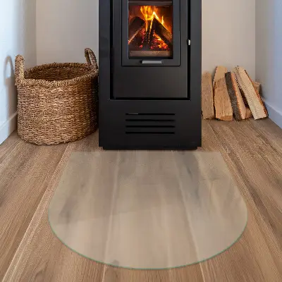 Halbovale Kamin-Glasplatte halbtransparent