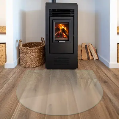 Halbovale Kamin-Glasplatte halbtransparent