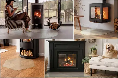 Halbovale Kamin-Glasplatte halbtransparent
