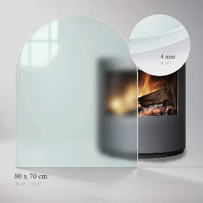 Halbovale Kamin-Glasplatte halbtransparent
