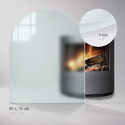 Kamin Glasplatte Halbovale halbtransparente