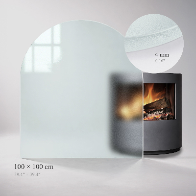 Kamin Glasplatte Halbovale halbtransparente