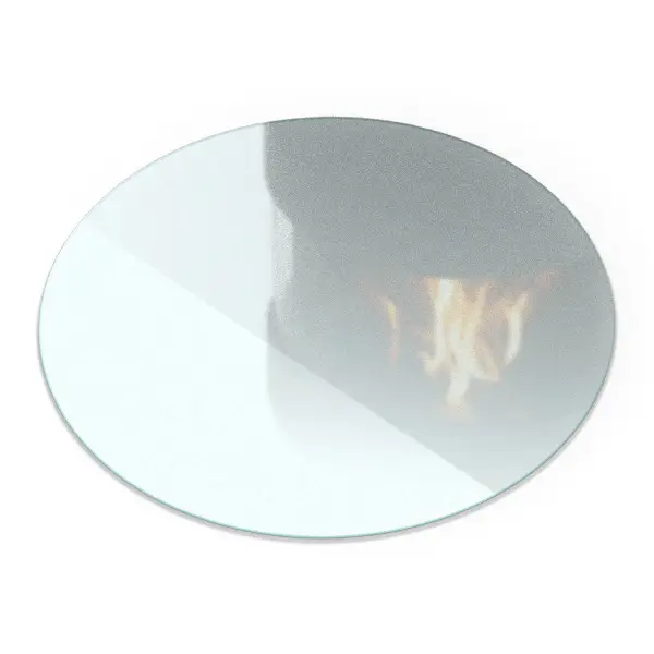 Runde halbtransparente Glasplatte für Öfen