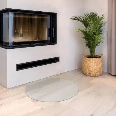 Runde halbtransparente Glasplatte für Öfen