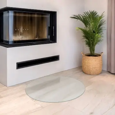 Runde halbtransparente Glasplatte für Öfen