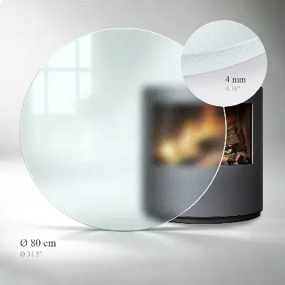 Runde halbtransparente Glasplatte für Öfen