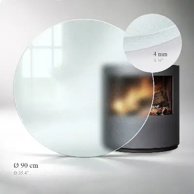 Runde halbtransparente Glasplatte für Öfen
