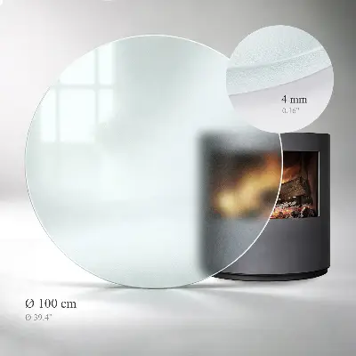 Runde halbtransparente Glasplatte für Öfen