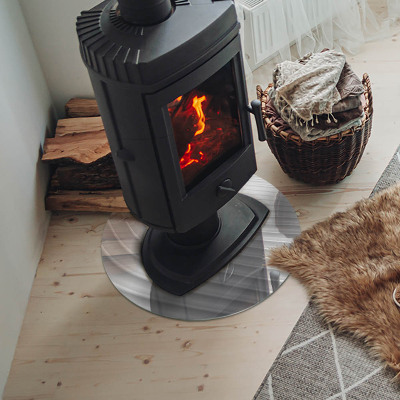 Runde Kamin Glasplatte Wellen zarter Linien