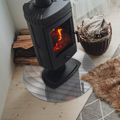 Runde Kamin Glasplatte Wellen zarter Linien