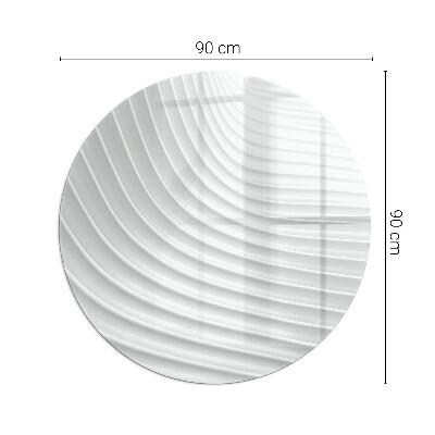 Runde Kamin Glasplatte Wellen zarter Linien