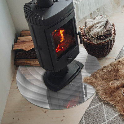 Runde Kamin Glasplatte Wellen zarter Linien
