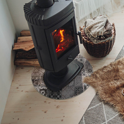 Runde Kamin Glasplatte Dekorative Fliesenmuster