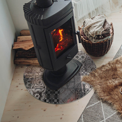Runde Kamin Glasplatte Dekorative Fliesenmuster