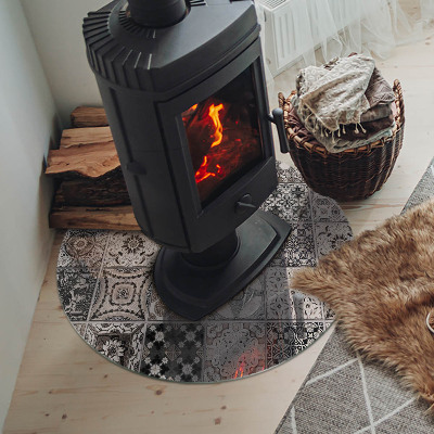 Runde Kamin Glasplatte Dekorative Fliesenmuster