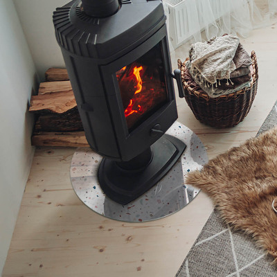 Runde Kamin Glasplatte Muster mit kleinen Formen