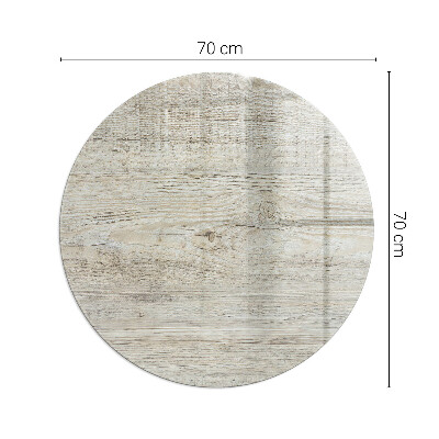 Runde Kamin Glasplatte Helle Holzstruktur