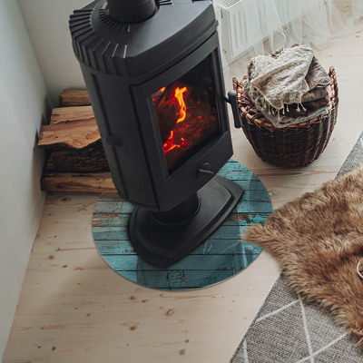 Runde Kamin Glasplatte Bretter im rustikalen Stil