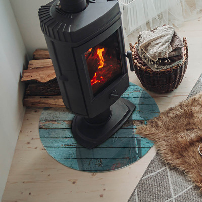 Runde Kamin Glasplatte Bretter im rustikalen Stil