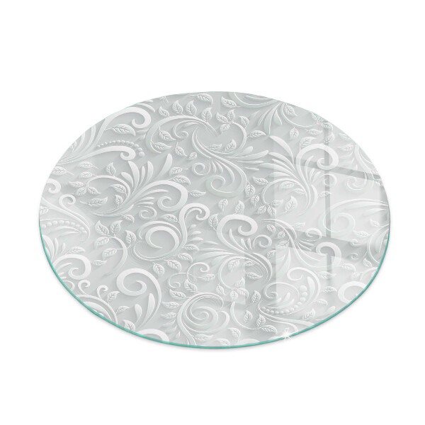 Runde Kamin Glasplatte Elegantes Pflanzenmuster
