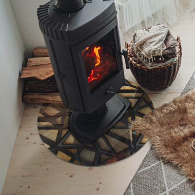 Glasplatte für Öfen Geometrie mit Holz
