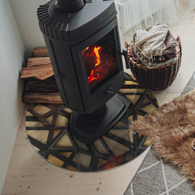 Glasplatte für Öfen Geometrie mit Holz