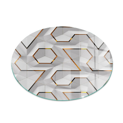 Runde Kamin Glasplatte Geometrisches 3D-Muster
