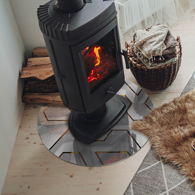 Runde Kamin Glasplatte Geometrisches 3D-Muster