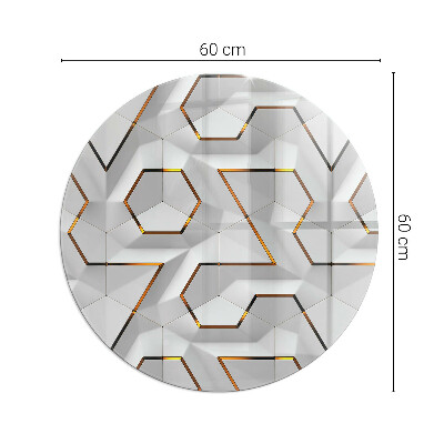 Runde Kamin Glasplatte Geometrisches 3D-Muster
