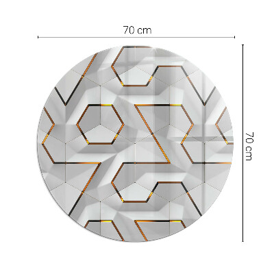 Runde Kamin Glasplatte Geometrisches 3D-Muster