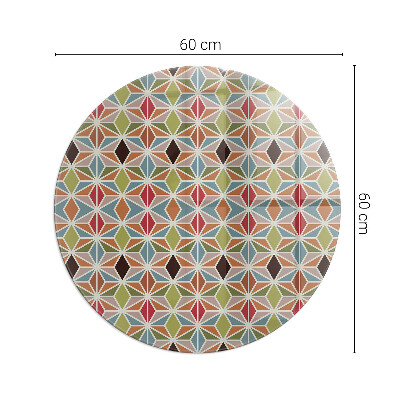 Runde Kamin Glasplatte Polygonale Muster in einem Raster