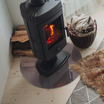Runde Kamin Glasplatte Farbe Beige