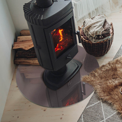 Runde Kamin Glasplatte Farbe Beige