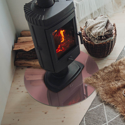 Runde Kamin Glasplatte Farbe Rosa