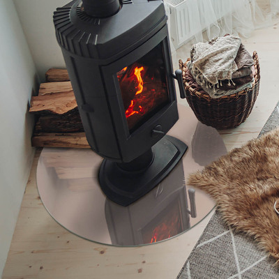Runde Kamin Glasplatte Farbe Hellbraun