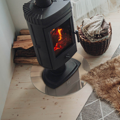 Runde Kamin Glasplatte Farbe Beige