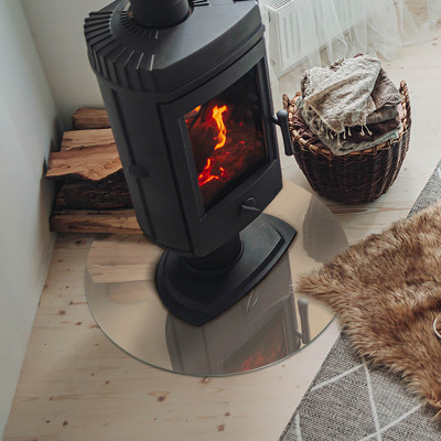 Runde Kamin Glasplatte Farbe Beige