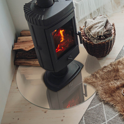 Runde Kamin Glasplatte Farbe Beige