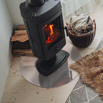 Runde Kamin Glasplatte Farbe Blassrosa
