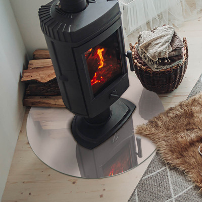 Runde Kamin Glasplatte Farbe Blassrosa