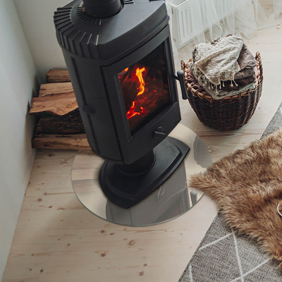 Runde Kamin Glasplatte Farbe Beige