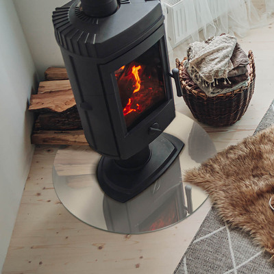 Runde Kamin Glasplatte Farbe Beige
