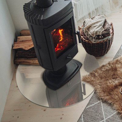 Runde Kamin Glasplatte Farbe Beige