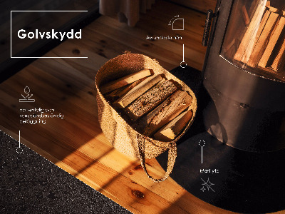 Vorlegeplatte aus Schwarzblech für Kaminöfen in rechteckiger Form