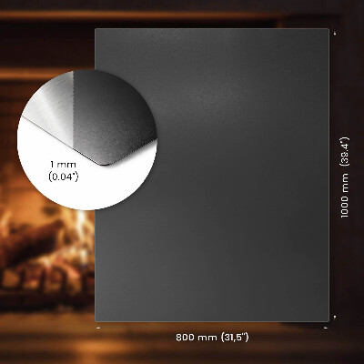 Vorlegeplatte aus Schwarzblech für Kaminöfen in rechteckiger Form