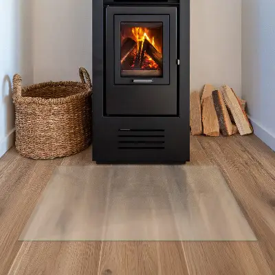 Halbtransparente rechteckige Glasplatte für Kamin