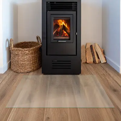 Halbtransparente rechteckige Glasplatte für Kamin