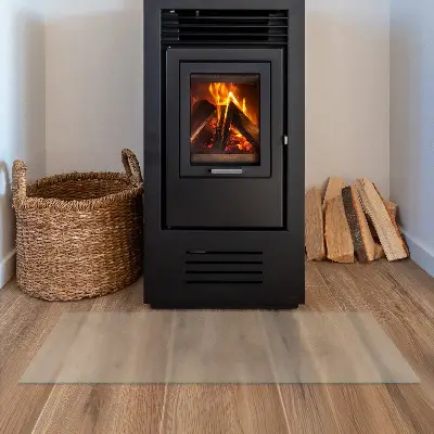 Halbtransparente rechteckige Glasplatte für Kamin