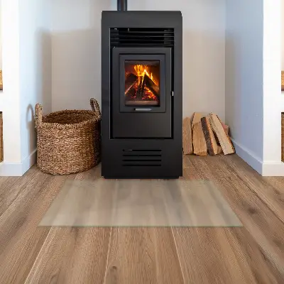 Halbtransparente rechteckige Glasplatte für Kamin