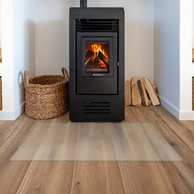 Halbtransparente rechteckige Glasplatte für Kamin